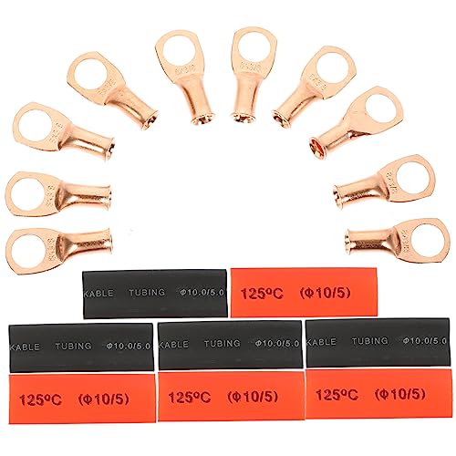 SOESFOUFU - SOESFOUFU Wiring Tab Gauge Wire Terminals Battery Cable Ends for Battery Terminal Connectors Heat Shrink Tubes