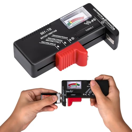 Comprobador de Pilas,Probador universal de batería,Probador De Pilas Digital,Comprobador de voltaje de batería,para AA, AAA, C, D, PP3, 9V, 1.5V(BT-168)