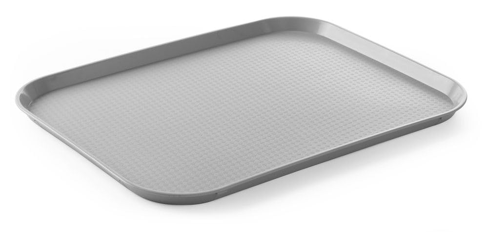 HENDI Plateau de Service AmerBox, Grand, rectangulaire, Multi-Usage, Plateau Fast Food, pour Servir Nourriture et Boissons, Restauration Rapide, 350x450x(H) 20mm, Gris, polypropylène