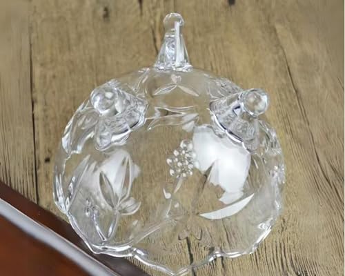 Potiche De Vidro Com Pé Athena Luxo 12cm X 9cm Baleiro Decorativo Pequeno Incolor Premium Bomboniere