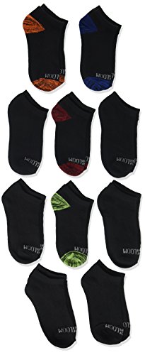 Fruit of the Loom Boys' 10-Pair Flat Knit No Show Socks