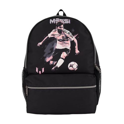 Messi Mochila grande, Preto, One Size, Mochila Lifestyle, bolsa de livros com bolsos e alças ajustáveis