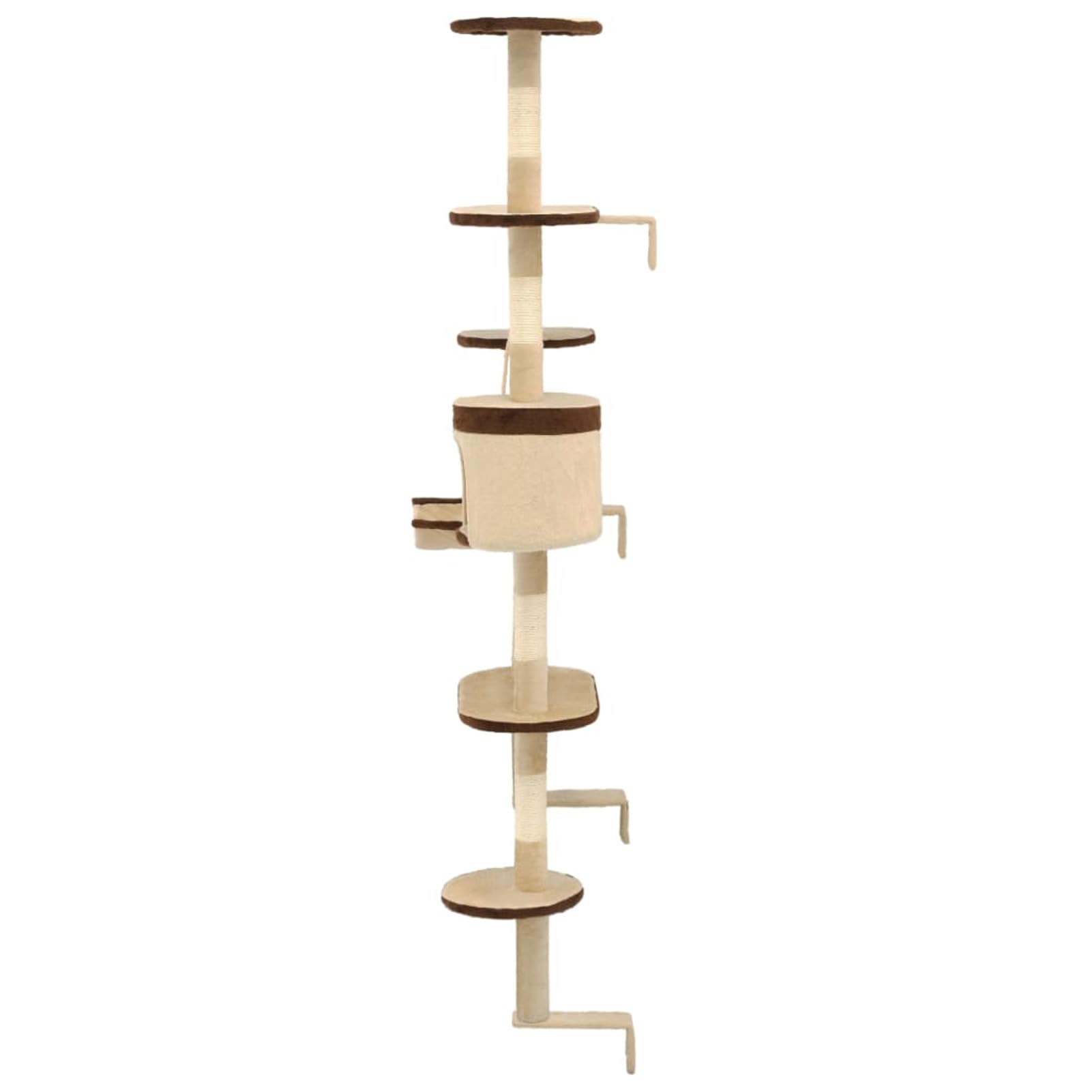 ZEYUAN Albero Gatti Tiragraffi in Sisal a Muro 194 cm Beige e Marrone,Articoli per animali,Animali domestici - Articoli,Articoli per gatti,Tiragraffi(SPU:170589)