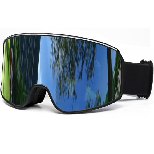 AVV OTG Ski Goggles Anti-Fog Snowboard Goggles for Men Women Youth Black