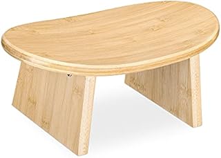 Navaris Bamboo Meditation Stool - Bench for Meditating, Yoga, Practice - Angled Ergonomic Seat with Round Edges for Comfortable Postures - Light Brown