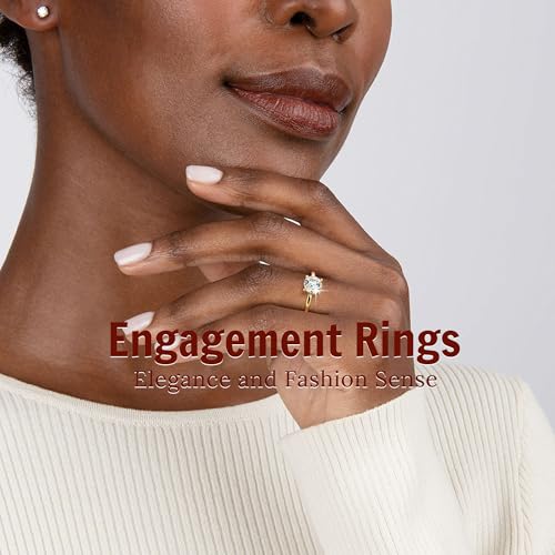 VISDIV 2CT Sterling Silver Engagement Rings AAAAA Cubic Zirconia CZ Wedding Promise Bands For Women Round Solitaire Simulated Diamond Silver/Gold Size 5-10 (Gold, 6) by VISDIV - Used condition - Image 3