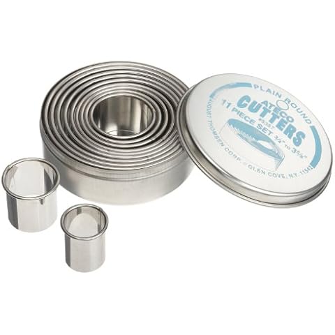 Ateco Plain Edge Round Cutters in Graduated Sizes, Stainless Steel, 11 Pc Set Cover