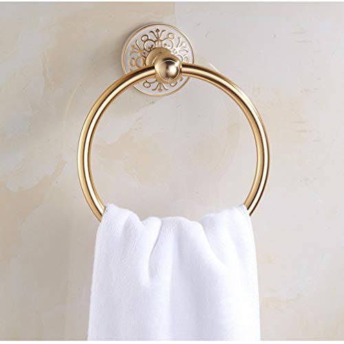 Toallero de aro de aluminio espacial dorado para accesorios de baño 4