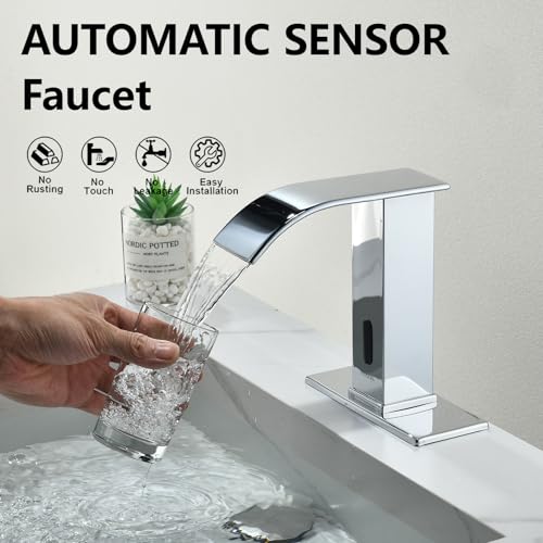 Grifo de baño sin contacto de acero inoxidable y sensor automático 6
