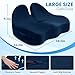 CushZone Seat Cushion, Memory Foam Office Chair Seat Cushion for Office Chairs/Car/Long Trip/Desk Chair/Gaming, Extra Large Size for Sciatica & Hip & Tailbone Pain Relief, Sciatica Support (Blue)