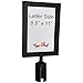 Tiger Chef Black Stanchion Sign Holder Fits 8.5 x 11 inch Signs - 1 Top Sign Frame for Stanchion Belt Post