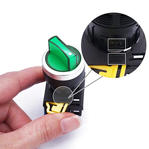 Twtade 22Mm Spst 1 No Two 2 - Positions Maintained Latching Rotary Shell (Green) Led Lamp Select Selector Switch 440V 10A (Quality Assurance For 3 Years) La38M-10Xd-21 #TOP5