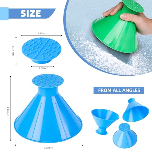 Ice Scrapers for Car Windshield,4 PCS Magical Car Ice Scraper,Snow Scraper for Car,2 in 1 Multifunctional Cone-Shaped Magical Ice Scrapers for Car Windshield,Windshield Scraper for Ice and Snow,4 in