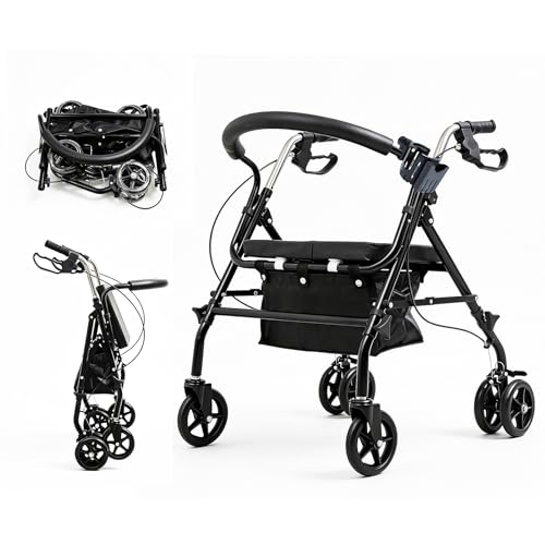 AIZYZYO �V���o�[�J�[ 4�� �܂肽���� ����� ��e�ʃo�X�P�b�g&�h�����N�z���_�[�t�� ���s�⏕�� �������J�[�g ����җp 150kg�ω׏d 6�C���`��� �c�C���u���[�L �u���b�N