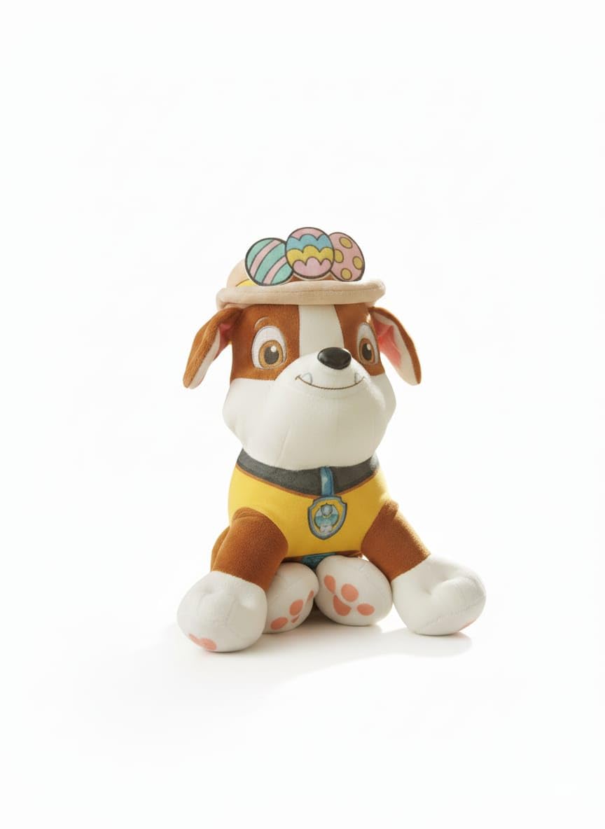 Rubble with Hat Plush | Huggable Paw Patrol Puppy Soft Toy | Adorable Collectible Stuffed Animal | Friendly Gift for Kids & Fans | Cuddly Character | 25cm-image-37