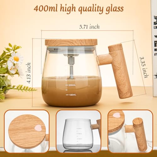 Taza eléctrica auto-mezcladora 400ml con tapa miniatura 5