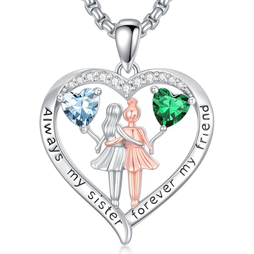 Collier pierre de naissance en cristal pour sœur adulte