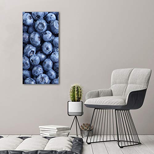 Impression sur verre myrtilles 50x100 cm tableau premium d'art mural - 4