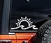 WSQ Sun & Wave Vinyl Decal Sticker Premium Quality Vinyl White for Car Bumper Truck Van SUV Window Wall Boat Cup Tumblers Laptop or Any Smooth Surface Size 7 Inch