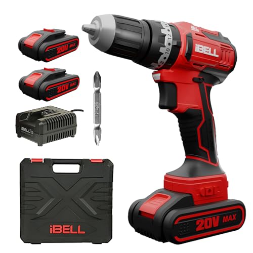 Top 10 Best Cordless Drill Machine In India 5 IBELL Brushless Cordless Impact Driver Drill Bm18-60, 20V, 1450 Rpm, Chuck 10 Mm, Li-Ion 1500Mah, 20 Level Torque, 3 Mode...