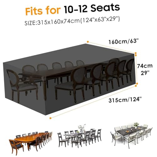 Housse table jardin extérieur imperméable Oxford HANABASS pour mobilier