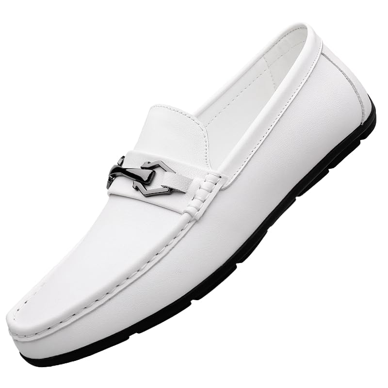 Genuine Leather Slip On Penny Loafers for Men Driving Walking Loafers Lightweight Soft Casual Dress Smoking Shoes