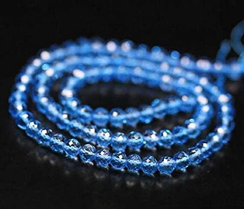 Swiss Blue Topaze perles facettées AAA qualité gemme pour joaillerie fine