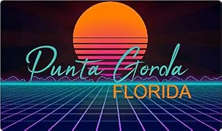 Punta Gorda Florida 2 X 1.25-Inch Vinyl Decal Stiker Retro Neon Design
