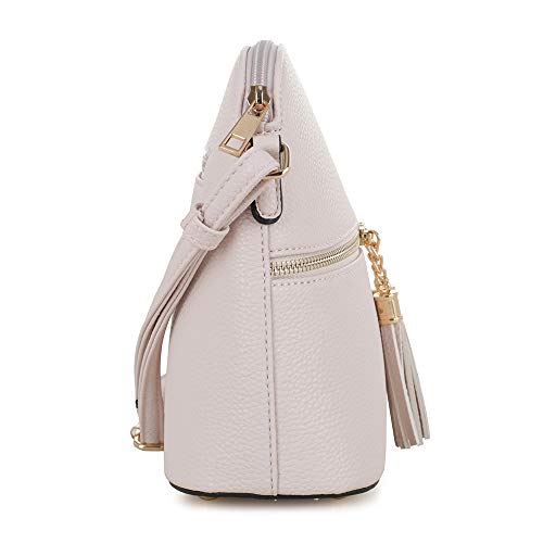 Image of SG SUGU Lunar Lightweight Medium Dome Crossbody Bag Shoulder Bag with Tassel | Zipper Pocket | Adjustable Strap
