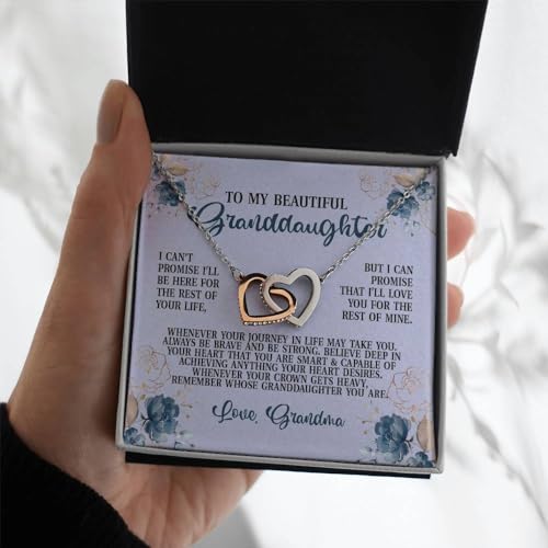 To My Beautiful Granddaughter Gifts From Grandma Grandpa and Necklace Birthday for Granddaughter Message Card Necklace From Grandmother or Grandpa Jewelry Charm Present with Message Card and Gift Box2