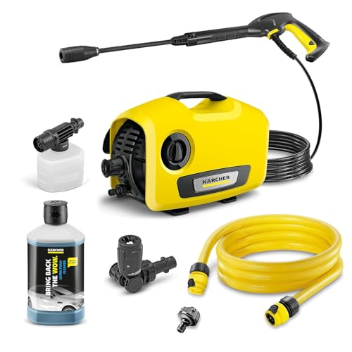 ケルヒャー(Karcher) 【これだけで始められる洗車セット】高圧洗浄機 K2サイレントBC 静音機能3 m 水道ホースセット3 in 1 ウルトラフォームクリーナーフレキシブル可変ノズル 360°フォームノズル【5点セット】