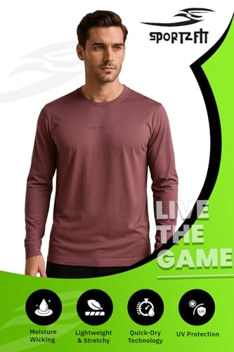 Image of SPORTZFIT Men's Crew Neck T-Shirt | Premium Polyester Fabric | Breathable, Lightweight, Stylish Activewear for Gym, Training & Casual Wear