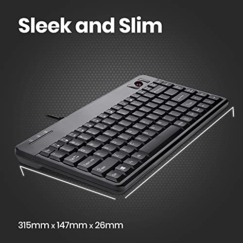Perixx PERIBOARD-505H Wired Mini Keyboard with Built-in Trackball, 0.55 Inch Trackball and 2 USB Hubs, Black, US English Layout by Perixx - Image 5