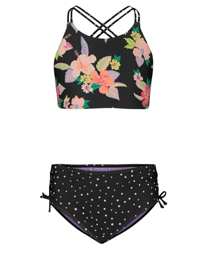 Image of Roxy Girls' Two-piece Bikini Swimsuit Set, UPF 50+ Sun Protection, Quick-Dry Bathing Suit