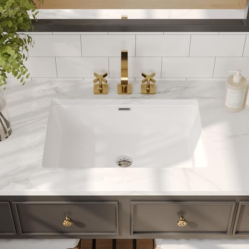 DeerValley 24x16 Inch Rectangular Undermount Bathroom Sink,