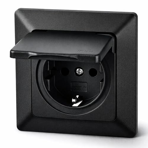 Presa da incasso IP44, All-in-One, Serie C1 antracite