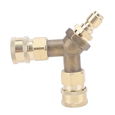 Kadimendium Pressure Washer Tee Splitter Coupler Brass Quick Connect 3/8in Fitting for Enhanced Car Washing Power
