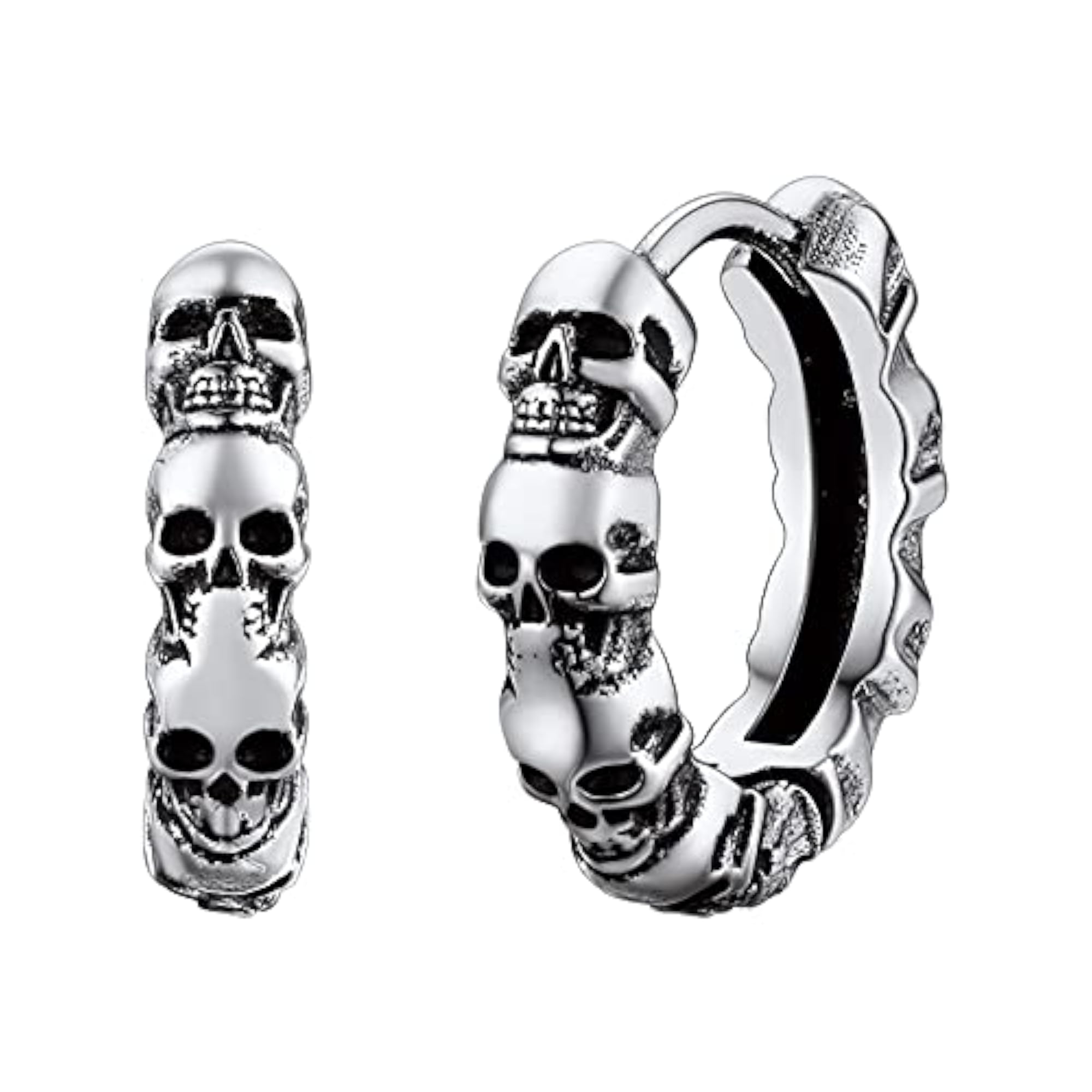 Skull Hoop Earrings for Men & Women, Plated Design