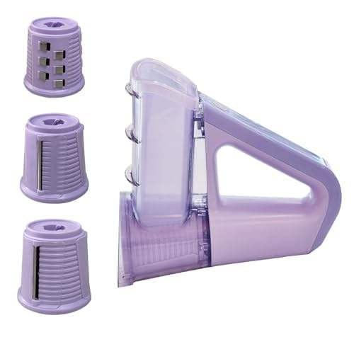 Electric Vegetable Slicer and Cheese Grater, Multifunctional Rotary Cutter with 4 Stainless Steel Blades for Potatoes, Carrots, Cucumbers, Fruits, Salad Using Kitchen (1)-image-29