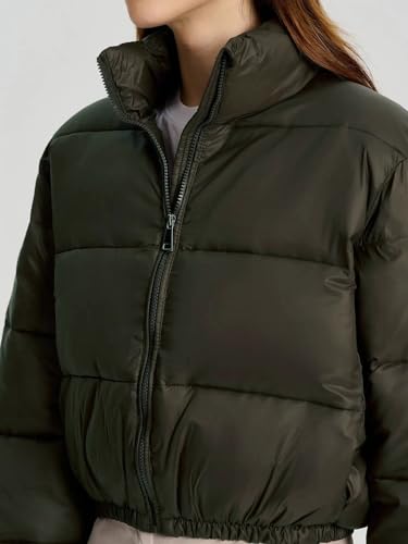 Image of KOTTY Women Nylon Full Sleeve Solid Standard Length Puffer Jacket