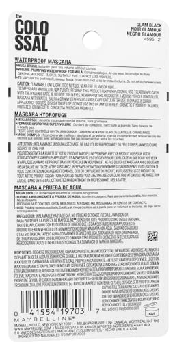 Maybelline New York Maybelline Volum' Express Colossal Waterproof Mascara Makeup, Volumizing, Glam Black, 1 Count