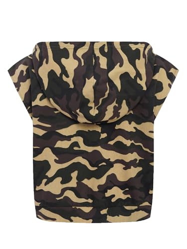 Kids Boys Camouflage Sports Hoodie Sleeveless Front Pockets Jacket for Athletic Hiking Camping4