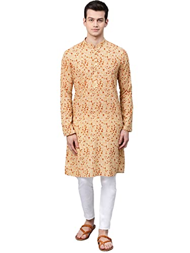 See Designs Cream & Brown Cotton Regular Fit Printed Kurta Set_Sdmdwkt83601M