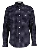 Hoher Baumwollanteil GANT Herren REG Micro Print Shirt Hemd, Evening Blue, XXL