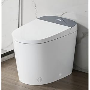 CASTA DIVA CD-U010 Smart Toilet with Bidet Built in, Auto Open & Close, Elongated Heated seat,Foot Sensor Flush,Built in Tank with Powerful Flush,LED Display, Warm Water Wash, Dryer,Night Light