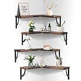 ANCEN Corner Floating Shelves Set of 4 Wall Mounted Wooden Storage Display Wall Shelves Decor for Li