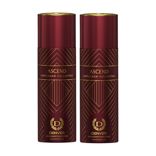Denver Gentlemen Collection Ascend Deodorant For Men – 200ML Each, Pack of 2| Long Lasting Deodorant Body Spray For Men