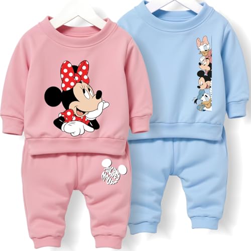 Image of Minicult Kids Cotton Co-ords Full Sleeve Sweatshirt and Pant Set with Character Print