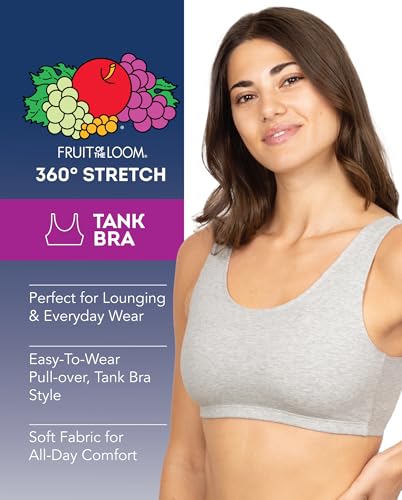 Image of Fruit of the Loom Women's Cotton Tank Bra for Women - Ultimate Comfort & Breathable Fit