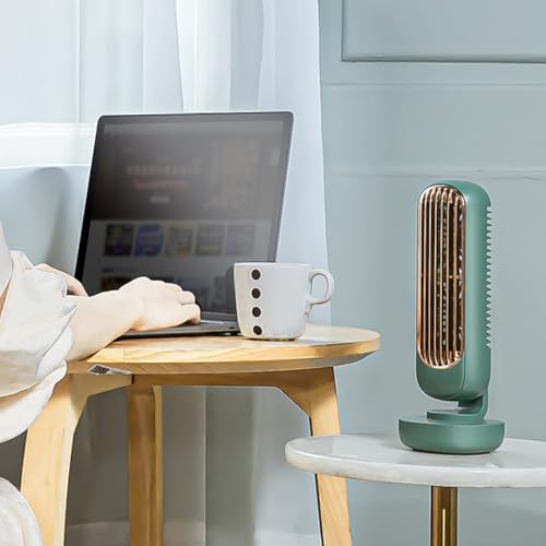 Ventilador de torre de duas pás, para escritório, pequeno, vertical, portátil, pequeno, USB, recarre